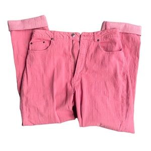 Pink, soft, denim pants